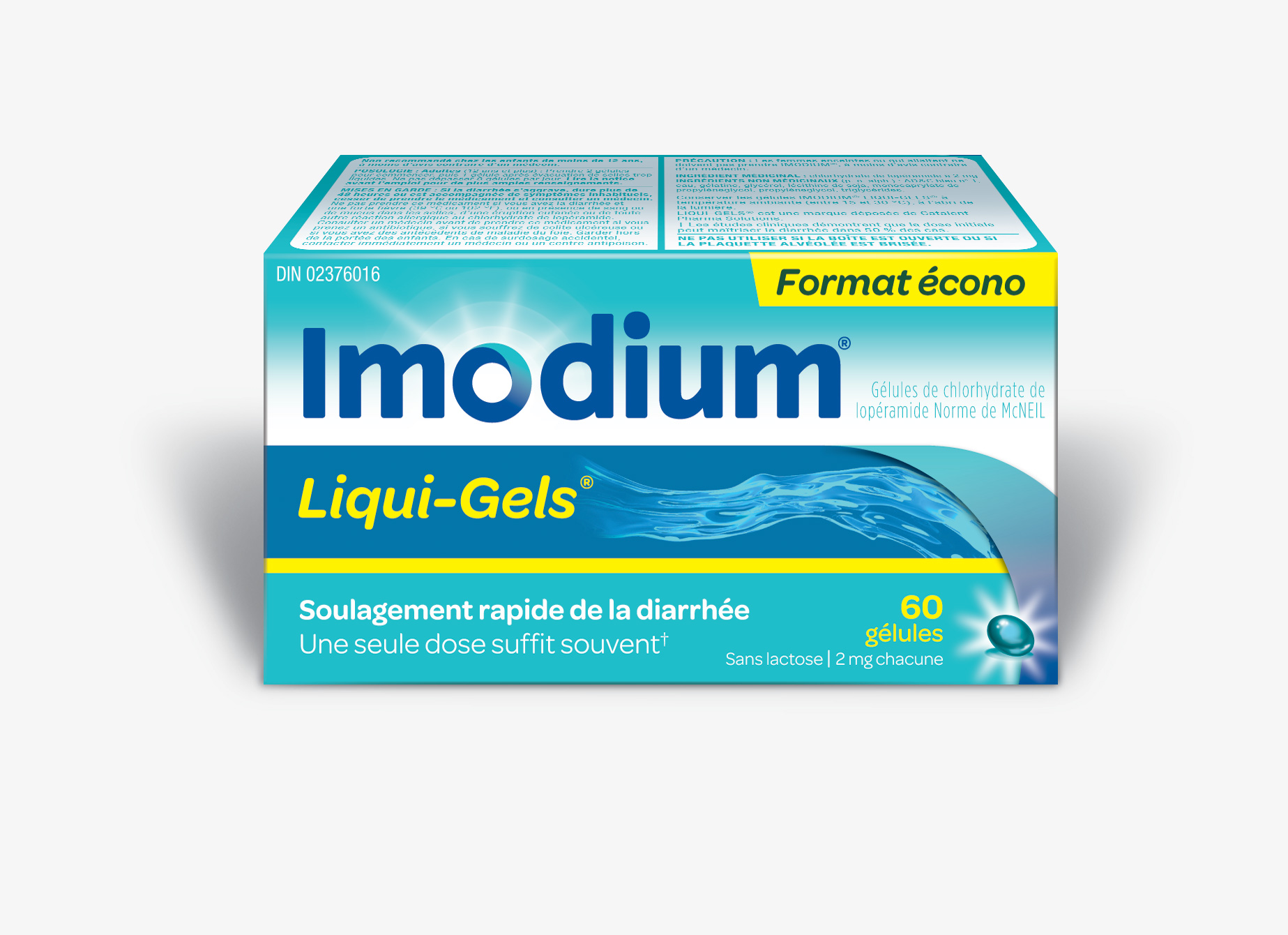 Emballage d'Imodium Liqui-Gels, 60 caplets